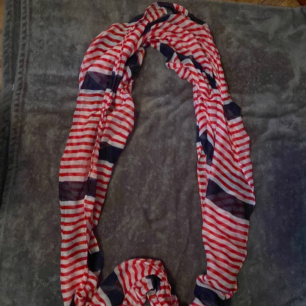 Red white and blue scarf